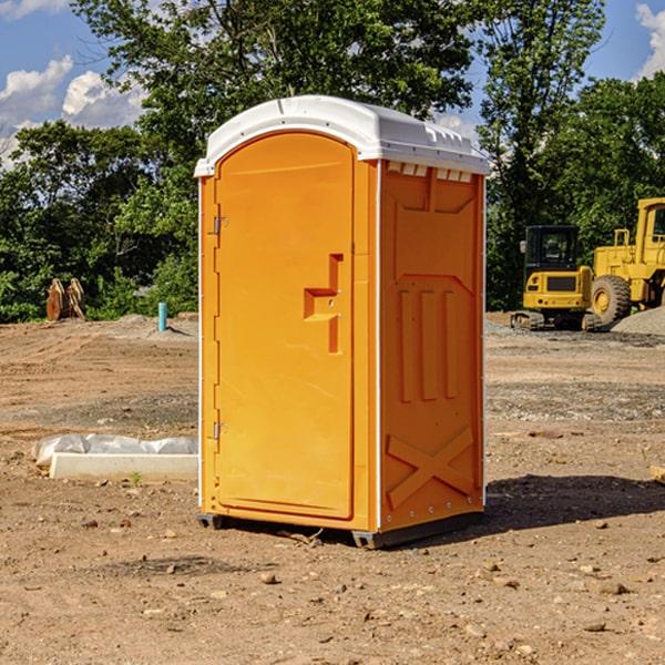 how often are the portable restrooms cleaned and serviced during a rental period in Hansboro ND